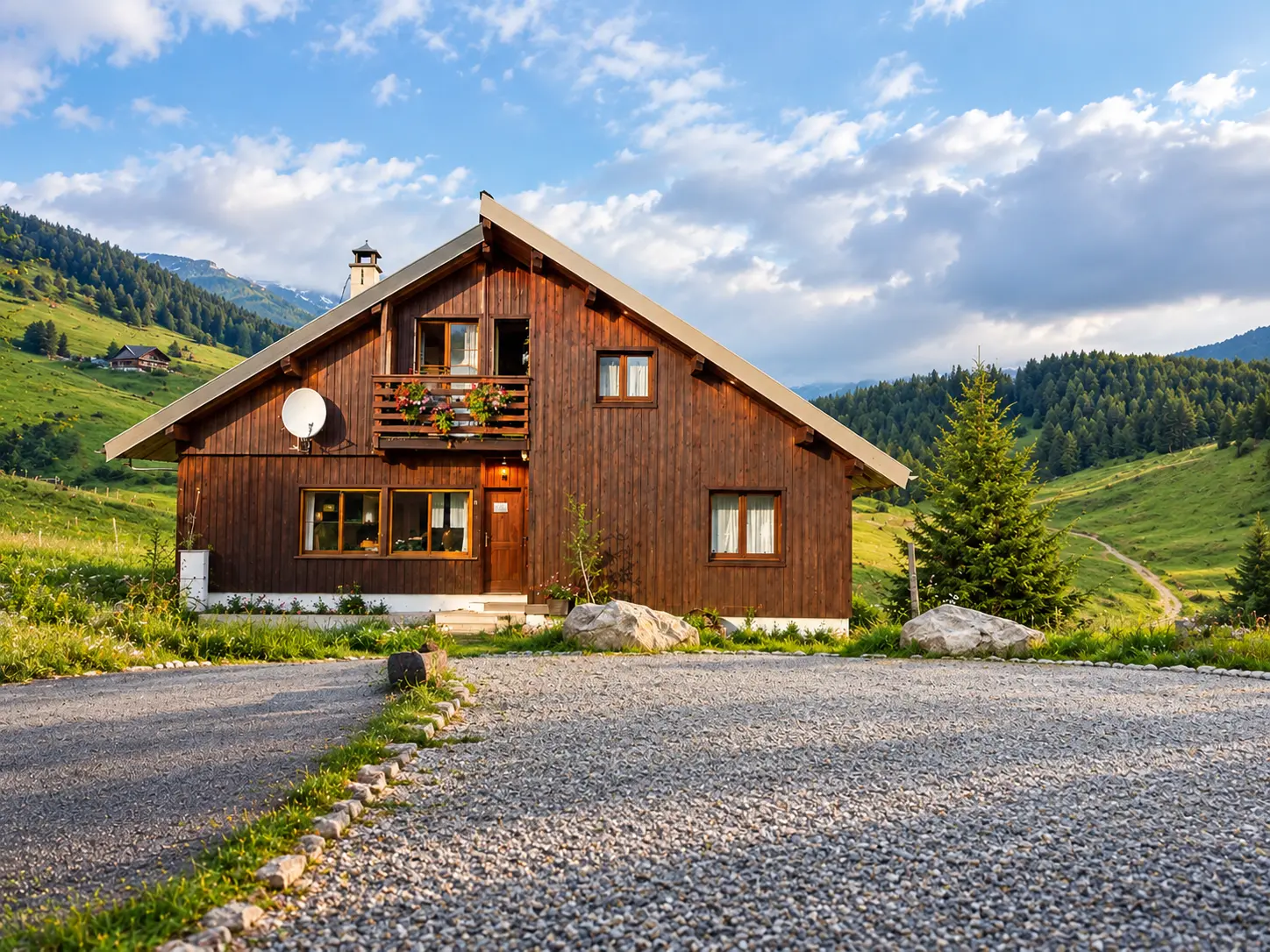Le chalet Les Augets et ses alpages, plateau des Glières à Thorens-Glières, Haute-Savoie